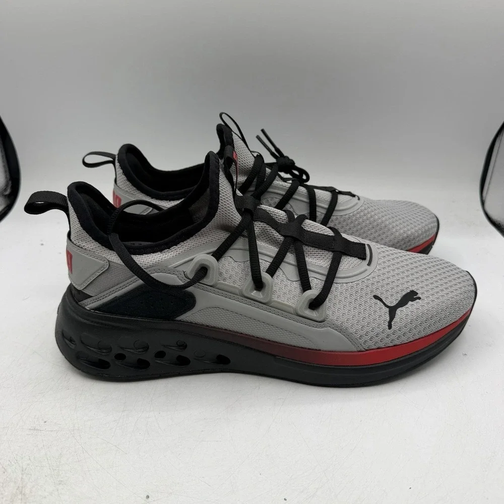 Puma Softride Frequence Street Shoes Mens Sz 10 Grey Red Sneakers 311727-05